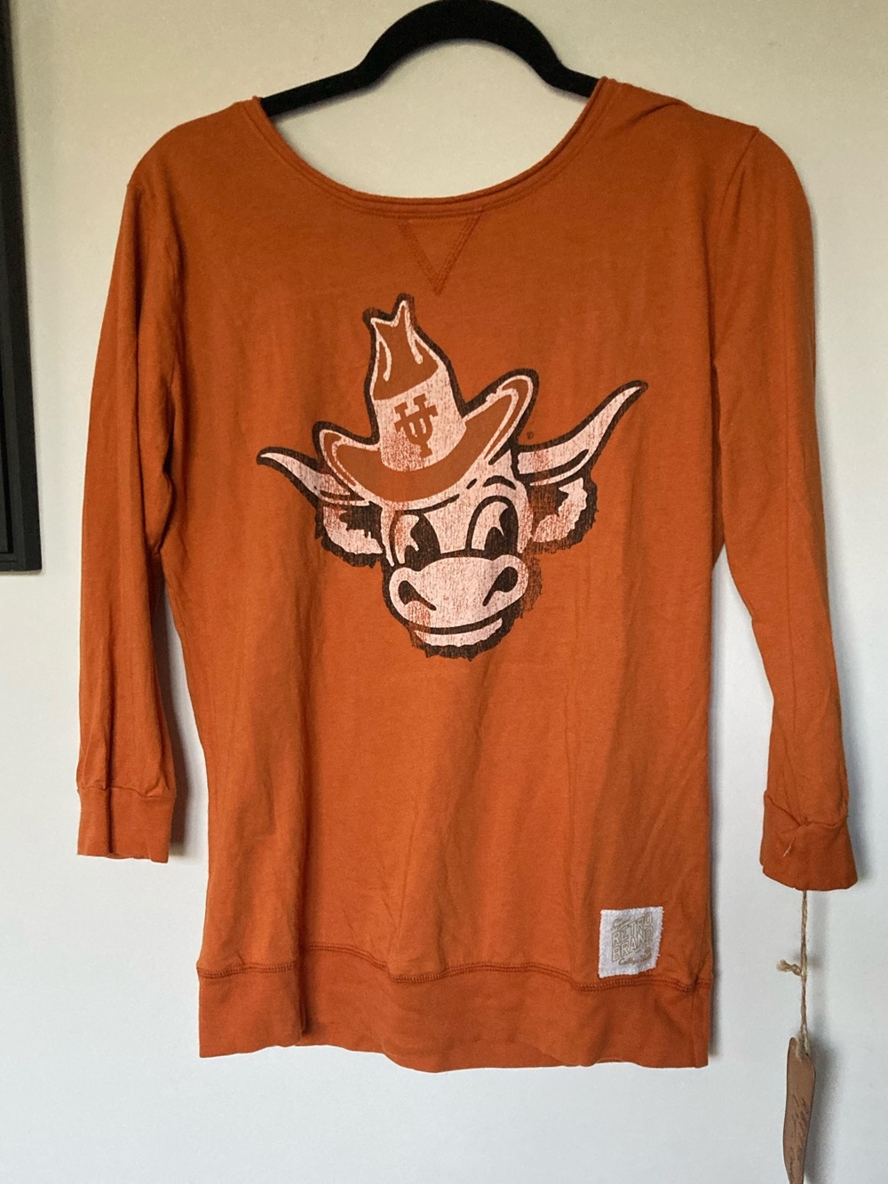 NWT women’s University of Texas Orange Graphic scoop back Long Sleeve Top